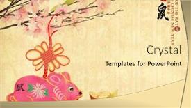  Presentation with mean - Cool new presentation theme with tradition-chinese-cloth-doll-rat backdrop and a blonde colored foreground