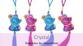  Presentation with new year 2020 - PPT theme featuring tradition-chinese-cloth-knot-rat background and a lilac colored foreground