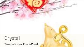  Presentation with golden seal - Slides having tradition-chinese-golden-rat-statue background and a blonde colored foreground