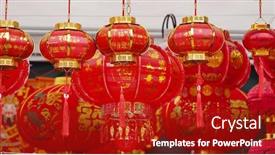  Presentation with good wishes - Presentation with tradition-decoration-lanterns-of-chinese background and a crimson colored foreground