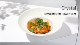  Presentation with pasta restaurant - Presentation theme consisting of tradition-italian-stuffed-pasta-tortellini background and a white colored foreground