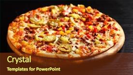  Presentation with mexican chili - Presentation theme enhanced with tradition mexican pizza with chili background and a tawny brown colored foreground