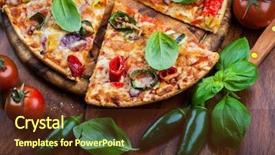  Presentation with chili - Presentation theme featuring tradition spanish pizza with chili background and a tawny brown colored foreground