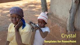  Presentation with traditional - Theme enhanced with traditional-african-family-spending-time background and a tawny brown colored foreground