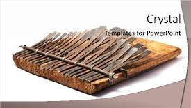  Presentation with traditional music - PPT layouts consisting of traditional african instrument kalimba background and a white colored foreground