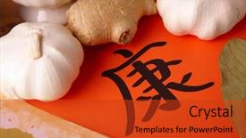  Presentation with traditional chinese medicine - Audience pleasing presentation theme consisting of traditional alternative therapy or medicine backdrop and a red colored foreground