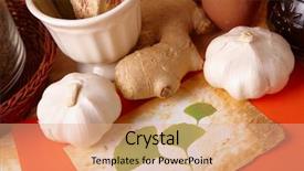  Presentation with traditional medicine medicine - Presentation theme consisting of traditional alternative therapy or medicine background and a coral colored foreground