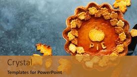  Presentation with thanksgiving - Colorful presentation theme enhanced with traditional-american-pumpkin-pie backdrop and a gold colored foreground