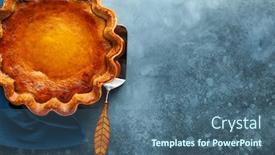  Presentation with thanksgiving - PPT layouts enhanced with traditional-american-pumpkin-pie background and a ocean colored foreground