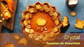  Presentation with thanksgiving - Slides having traditional-american-pumpkin-pie background and a crimson colored foreground