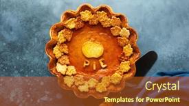  Presentation with thanksgiving - Slide set enhanced with traditional-american-pumpkin-pie background and a crimson colored foreground