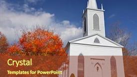  Presentation with traditional - Presentation theme featuring traditional american white church background and a tawny brown colored foreground