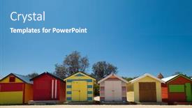  Presentation with traditional - Colorful slide set enhanced with traditional-and-colourful-little-beach backdrop and a teal colored foreground