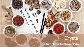  Presentation with traditional medicine medicine - Presentation theme featuring traditional and effective medical background and a coral colored foreground