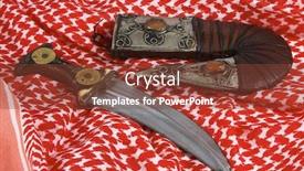  Presentation with arab - Amazing PPT layouts having traditional arab dagger or khanjar backdrop and a tawny brown colored foreground