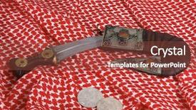  Presentation with taler - Colorful PPT theme enhanced with iraq syria - traditional arab dagger or khanjar backdrop and a tawny brown colored foreground