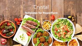  Presentation with arabic food - PPT theme enhanced with traditional-arabic-middle-eastern-food background and a coral colored foreground