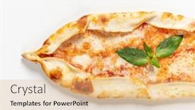  Presentation with arabic - PPT theme having traditional-arabic-pizza-lahmacun-pide background and a coral colored foreground