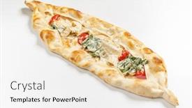  Presentation with arabic - Slides having traditional-arabic-pizza-lahmacun-pide background and a white colored foreground