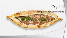  Presentation with arabic - Presentation theme consisting of traditional-arabic-pizza-lahmacun-pide background and a white colored foreground