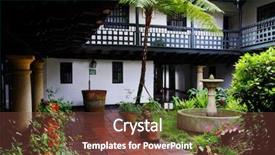  Presentation with colombia - Slide deck with traditional architecture in bogota colombia background and a tawny brown colored foreground