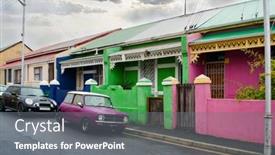  Presentation with cape town south africa - PPT theme featuring traditional-architecture-in-cape-town background and a gray colored foreground