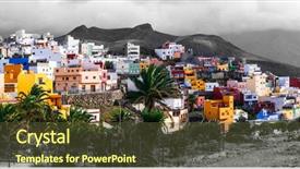  Presentation with architecture - Beautiful slide deck featuring traditional architecture of grand canary backdrop and a tawny brown colored foreground