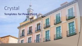  Presentation with iranian traditional architecture - Beautiful PPT layouts featuring traditional-architecture-with-balconies backdrop and a light blue colored foreground