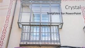  Presentation with architecture old - Slide deck with traditional-architecture-with-balconies background and a light blue colored foreground