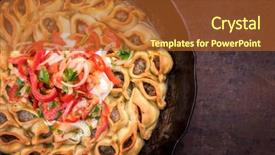  Presentation with tomato - Amazing slide set having traditional armenian manti with mincemeat backdrop and a red colored foreground