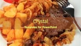  Presentation with beef - Audience pleasing presentation consisting of traditional-austrian-zweibelrostbraten-beef-escalope backdrop and a  colored foreground