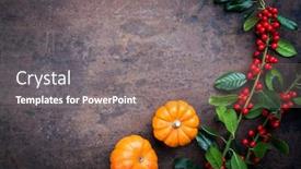  Presentation with sheet metal - Audience pleasing presentation theme consisting of traditional-autumn-frame-decoration backdrop and a gray colored foreground