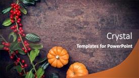  Presentation with sheet metal - Theme with traditional-autumn-frame-decoration background and a gray colored foreground