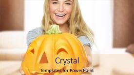  Presentation with happy holiday - Slides having traditional autumn holiday decorating background and a  colored foreground