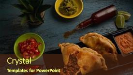  Presentation with meat beef - Amazing PPT layouts having traditional-baked-latin-american-empanadas backdrop and a tawny brown colored foreground