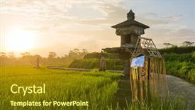  Presentation with spirits - Beautiful theme featuring traditional balinese house of spirits backdrop and a tawny brown colored foreground