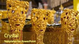  Presentation with traditional music - PPT layouts with traditional balinese music instrument gamelan background and a tawny brown colored foreground
