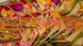  Presentation with bali - Beautiful presentation featuring traditional balinese offerings to gods backdrop and a  colored foreground