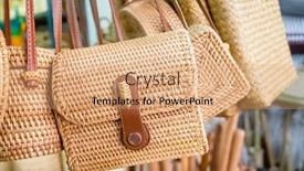  Presentation with bamboo - Colorful presentation enhanced with traditional-bamboo-bags-hanging backdrop and a coral colored foreground