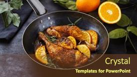  Presentation with barbecue - Theme having traditional-barbecue-chicken-drumsticks background and a tawny brown colored foreground