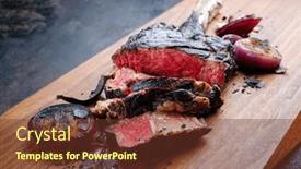  Presentation with barbecue - Slide set with traditional-barbecue-dry-aged-kobe background and a tawny brown colored foreground