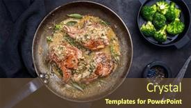  Presentation with veal - PPT theme consisting of traditional-barbecue-dry-aged-veal background and a tawny brown colored foreground