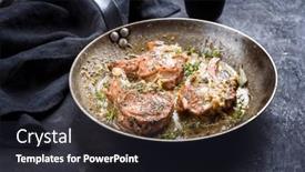  Presentation with veal - Slide deck featuring traditional-barbecue-dry-aged-veal background and a wine colored foreground