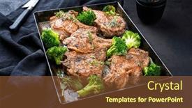  Presentation with veal - PPT theme having traditional-barbecue-dry-aged-veal background and a tawny brown colored foreground