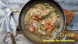  Presentation with veal - PPT theme having traditional-barbecue-dry-aged-veal background and a tawny brown colored foreground