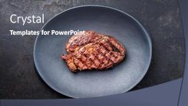  Presentation with wagyu - Cool new presentation with traditional-barbecue-dry-aged-wagyu backdrop and a dark gray colored foreground