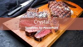  Presentation with cutting board - Amazing slides having traditional-barbecue-dry-aged-wagyu backdrop and a coral colored foreground