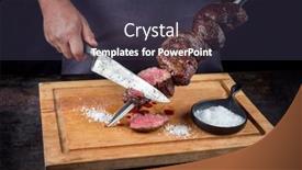  Presentation with wagyu - Slide deck enhanced with traditional-barbecue-dry-aged-wagyu background and a tawny brown colored foreground