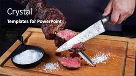  Presentation with wagyu - Presentation theme consisting of traditional-barbecue-dry-aged-wagyu background and a wine colored foreground