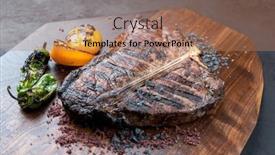  Presentation with wagyu - Presentation theme with traditional-barbecue-dry-aged-wagyu background and a coral colored foreground